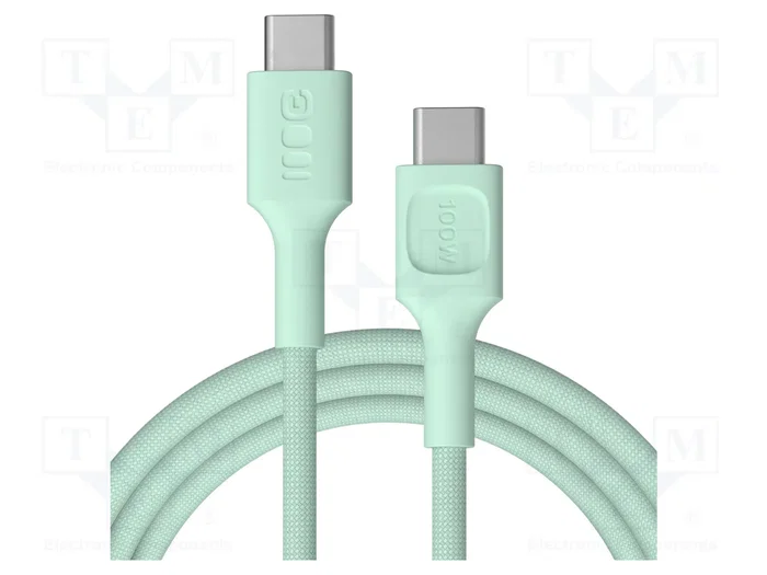 GREEN CELL Câble USB 2.0 de type C vers type C, 2m, Vert GREEN CELL Câble USB 2.0 de type C vers type C, 2m, Vert