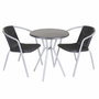 BigBuy Garden Table d'appoint Zoe Noir Gris Acier 60 x 60 x 70 cm