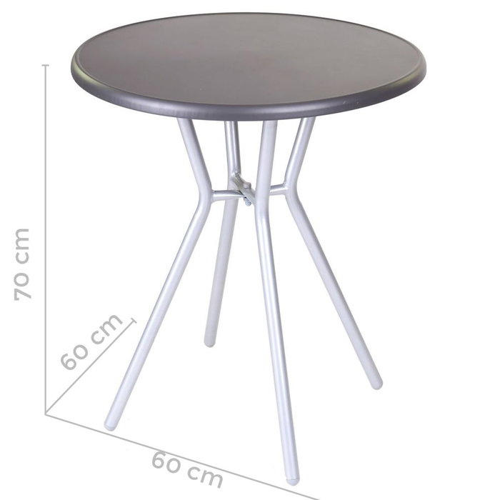 BigBuy Garden Table d'appoint Zoe Noir Gris Acier 60 x 60 x 70 cm BigBuy Garden Table d'appoint Zoe Noir Gris Acier 60 x 60 x 70 cm