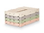 Kipit Boîte Pliante Multiusage 4 L Plastique 26.6x17x11 cm Beige Gris Rose Vert (Assortiment Aléatoire) (Set de 24)