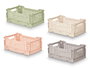 Kipit Boîte Pliante Multiusage 4 L Plastique 26.6x17x11 cm Beige Gris Rose Vert (Assortiment Aléatoire) (Set de 24)