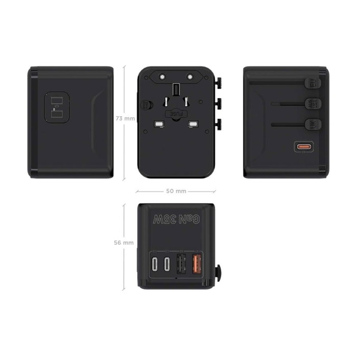 Chargeur mural Aisens ASPS-2A3C09-BK Noir Chargeur mural Aisens ASPS-2A3C09-BK Noir