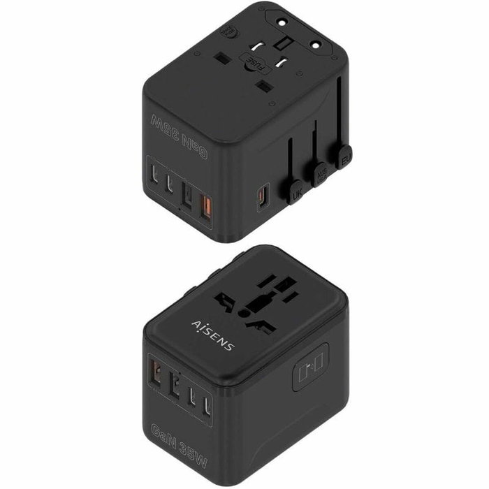 Chargeur mural Aisens ASPS-2A3C09-BK Noir Chargeur mural Aisens ASPS-2A3C09-BK Noir