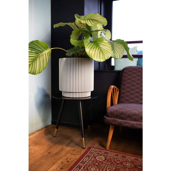 CAPI EUROPE Vase cylindre Groove NL 36 x 38 cm Ivoire - Vase design pour intérieur et extérieur