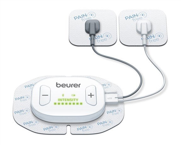 Beurer EM-70 Electrostimulateur TENS/EMS Numérique Sans Fil avec Télécommande - 19 Programmes pour Traitement de la Douleur, Stimulation et Massage