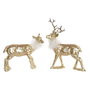 Décorations de Noël DKD Home Decor Résine Renne (17,5 x 9 x 22,5 cm) (2 Unités)