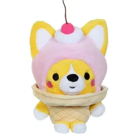 GIPSY TOYS - Peluche Little Corgi Cuties Glace 20 cm - Douce Peluche KAWAII en Polyester - Collection de 6 Modèles - L 15 x l 14 x H 20 cm