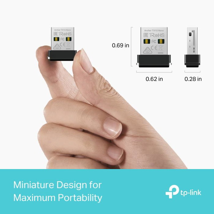 TP-Link Archer TX1U Nano Clé USB Wi-Fi 802.11ac 433 Mbps, Mini Design, Plug & Play, Référence ARCHER TX1U NANO