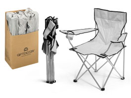 Giftdecor Chaise Pliante Pêcheur Gris 78,5x80x47,5 cm Polyester Métal (Set de 8)