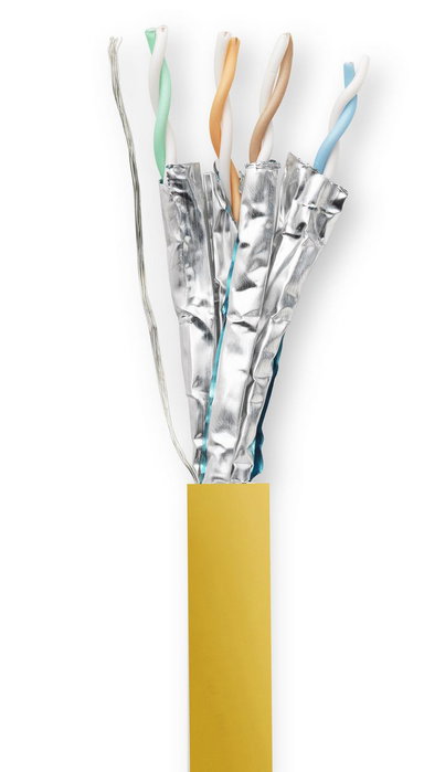 Vivolink Câble Cat 6a F/FTP Jaune 40m Vivolink Câble Cat 6a F/FTP Jaune 40m