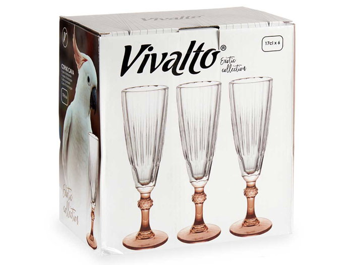 Vivalto Coupe à Cava Couleur Café 170 ml 20 x 6,5 cm (Set de 48)