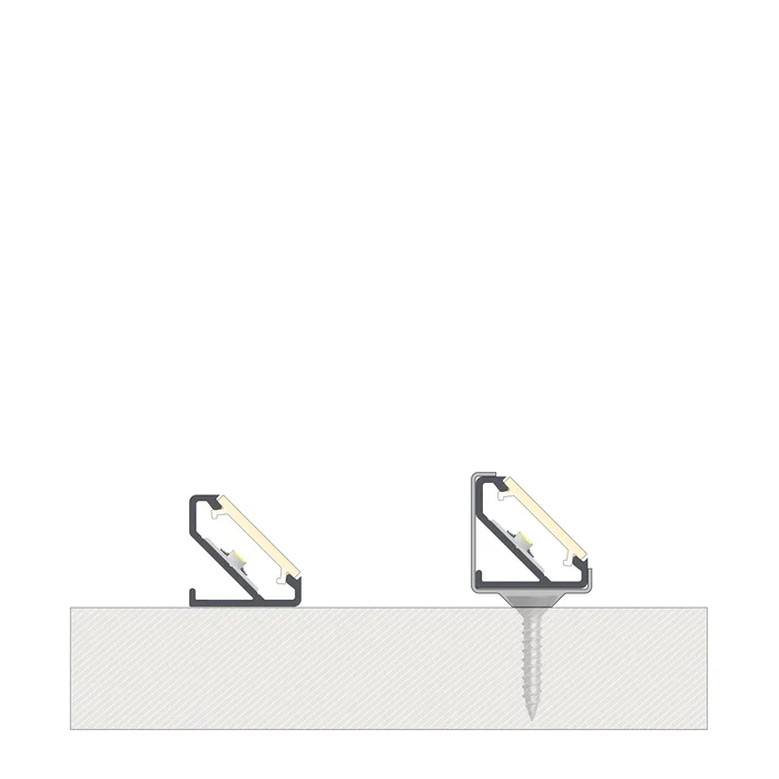 KIMERA BARDE Profil Aluminium Anodisé Noir avec Diffuseur Opal, Bouchons et Clips de Fixation 2,02M