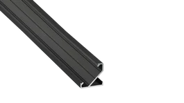 KIMERA BARDE Profil Aluminium Anodisé Noir avec Diffuseur Opal, Bouchons et Clips de Fixation 2,02M