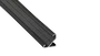 KIMERA BARDE Profil Aluminium Anodisé Noir avec Diffuseur Opal, Bouchons et Clips de Fixation 2,02M