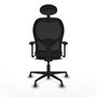 Piqueras y Crespo Chaise de Bureau avec Appui-tête Jorquera 3D036G1 Noir Brun foncé