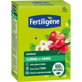 Fertiligene Engrais Corne et Sang 3 kg FCOSAN3 - Action rapide et durable - Pour potager, fleurs, arbustes - Nourrit 60 m² pendant 3 mois
