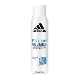 Adidas Déodorant Spray Fresh Endurance pour Homme, 150 ml, Vegan, Sans Alcool, Doux pour la Peau, Notes Boisées et Fraîches