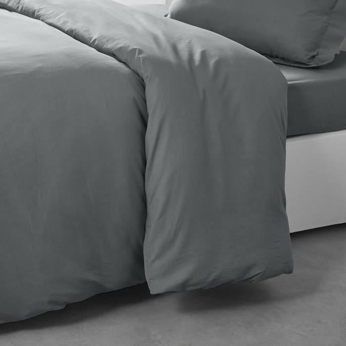 Today Housse de couette Essential Acier 140 x 200 cm Today Housse de couette Essential Acier 140 x 200 cm