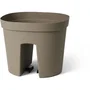 Garden ID Smile - Pot de balustrade avec réservoir d'eau intégré - Arrosage automatique - 30 cm - Matériaux recyclés et 100% recyclables - Taupe