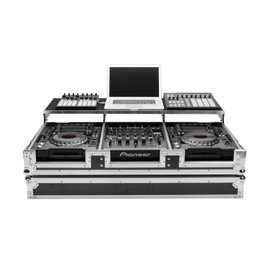 Magma Flightcase pour 2 Platines et Mixeur DJ, Contreplaqué 9 mm, Rouleaux Intégrés, 25 kg