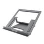 Coolbox Support Ajustable pour Ordinateur Portable Jusqu'à 17 Pouces, Aluminium Gris Spatial, 4 Positions