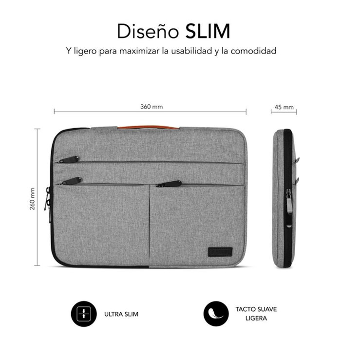 Subblim Air Padding 360 Sleeve Housse pour ordinateur portable 14 pouces, grise, protection 360°, polyester Oxford, résistante à l'eau Subblim Air Padding 360 Sleeve Housse pour ordinateur portable 14 pouces, grise, protection 360°, polyester Oxford, résistante à l'eau