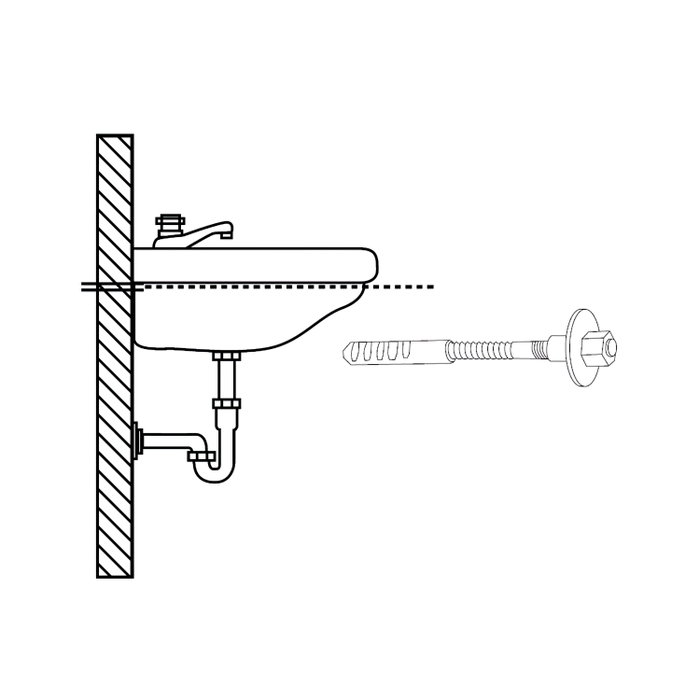WOLFPACK LINEA PROFESIONAL Kit sanitaire fixation lavabo 10 x 110 mm (2 unités)
