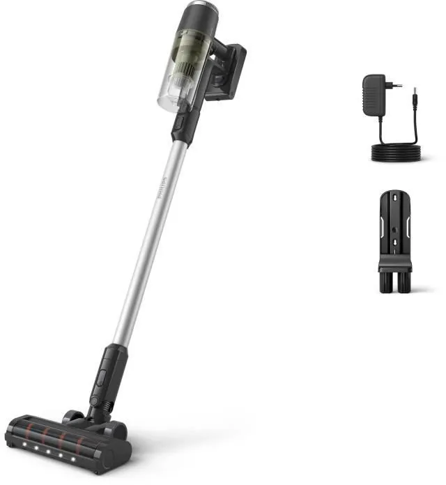 Philips XC3033/01 Aspirateur balai sans fil Série 3000 avec LED, batterie Li-ion 25.2V et technologie PowerCyclone 8, 60 min d'autonomie