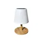 Lumisky STANDY MINI WOOD SOLAR Lampe de table solaire et rechargeable LED avec pied en bambou, blanc chaud et blanc réglable, Hauteur 25 cm
