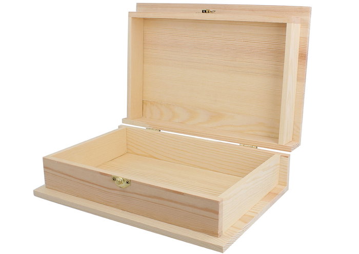 Innspiro Boîte en bois de pin en forme de livre 27,7x18,5x8,8cm