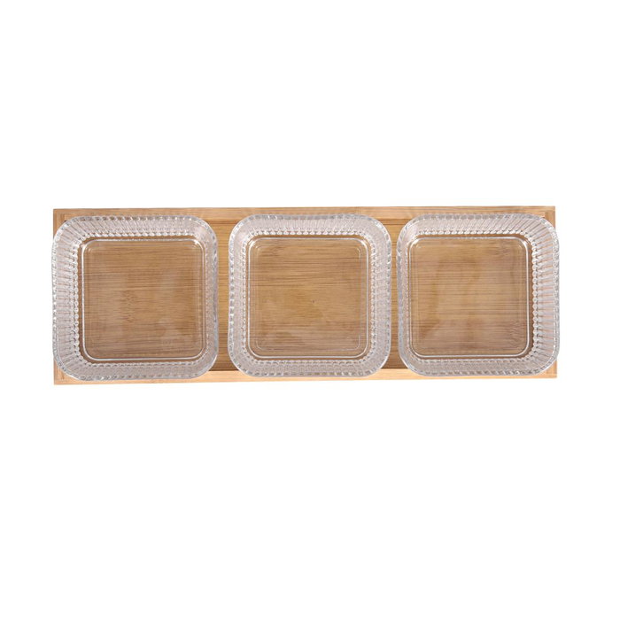 Quid Set Aperitivo Trend 29,4x11,2x2,7 cm en Verre Transparent avec Relief