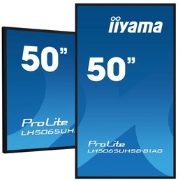 iiyama Écran Professionnel 50" UHD 3840x2160 Panneau VA Haze 25% 800 cd/m² 24/7 - Portraits et Paysages - HDMI, DisplayPort, USB, WiFi, Android 11