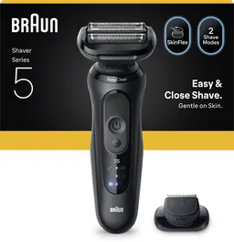 Braun Series 5 - Rasoir électrique pour homme - Noir - Autonomie 50 min - Charge rapide 5 min - 3 lames flexibles - 2 modes (Turbo et Standard)