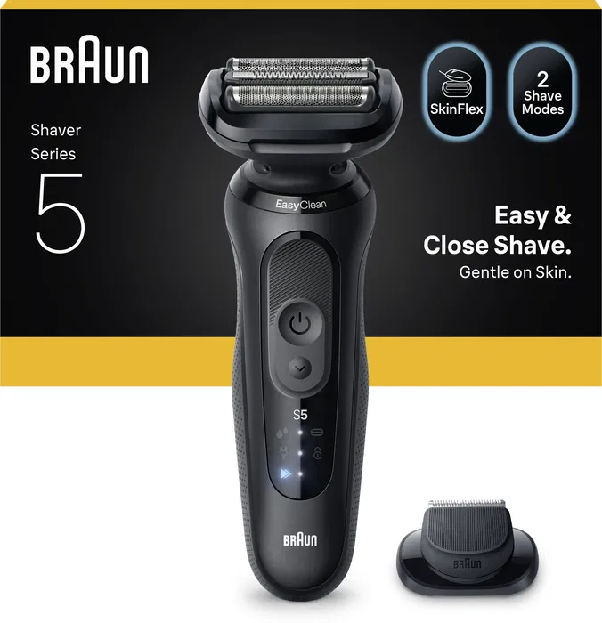 Braun Series 5 - Rasoir électrique pour homme - Noir - Autonomie 50 min - Charge rapide 5 min - 3 lames flexibles - 2 modes (Turbo et Standard) Braun Series 5 - Rasoir électrique pour homme - Noir - Autonomie 50 min - Charge rapide 5 min - 3 lames flexibles - 2 modes (Turbo et Standard)