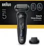 Braun Series 5 - Rasoir électrique pour homme - Noir - Autonomie 50 min - Charge rapide 5 min - 3 lames flexibles - 2 modes (Turbo et Standard)
