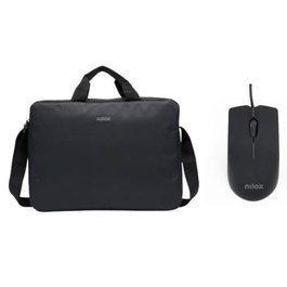 Nilox Maletin pour ordinateur portable 15.6 pouces noir + souris USB-A