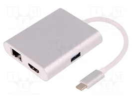 QOLTEC Adaptateur USB 3.0/3.1 Blanc en Aluminium