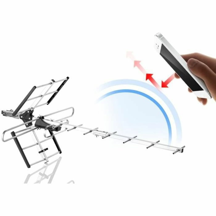 One For All Antenne TV Extérieure SV9357 Professional Line VHF/UHF Amplifiée, Filtre 5G, Full HD