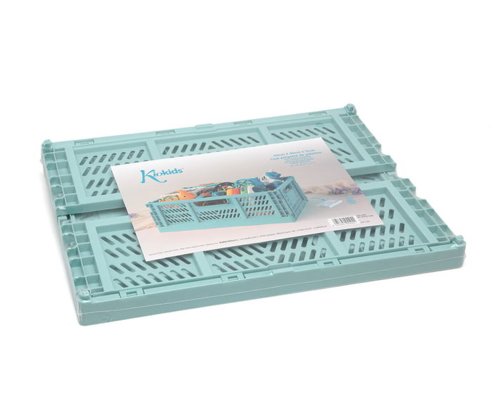 KioKids Caja De Almacenaje Plegable Salvia - Caisse de rangement pliable 40x30x15 cm, vert sauge, en polypropylène, empilable et organisateur