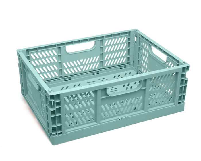 KioKids Caja De Almacenaje Plegable Salvia - Caisse de rangement pliable 40x30x15 cm, vert sauge, en polypropylène, empilable et organisateur