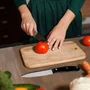 Nirosta Ensemble de 3 couteaux de cuisine acier inoxydable - 20 cm éplucheur, 22 cm office, 26 cm Santoku