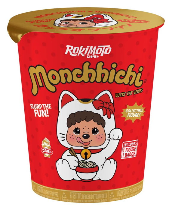 Funmaker Inc. Monchhichi Rokimoto Cup of Fun Lucky Cat Series - Lot de 6 Blind Boxes de 10 cm