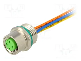 HARTING Connecteur M12 femelle droit Code D Ethernet 4 broches 0,5m