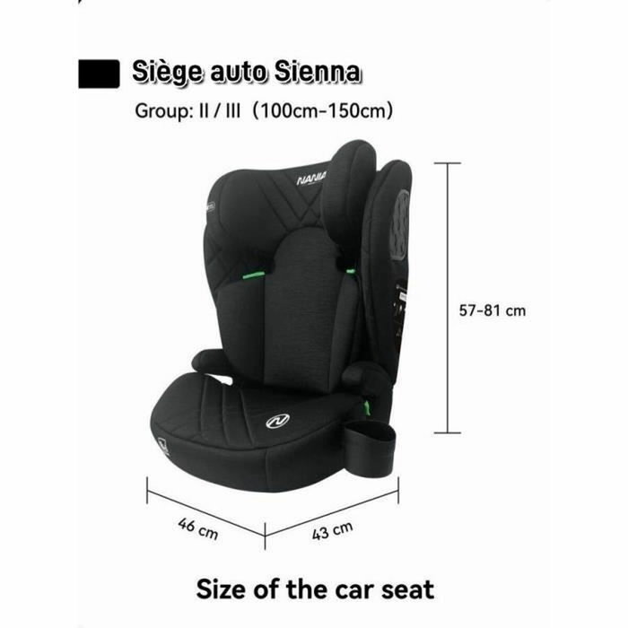 Nania Sienna Siège auto i-Size Groupe 2/3, Noir