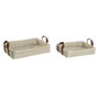 Set de basket DKD Home Decor Fibre naturelle Naturel Urbaine 41 x 32 x 9 cm