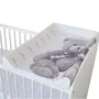 Plan à langer DOMIVA Little Bear - Blanc/Gris, Matelas PVC sans phtalates intégré, Mousse polyuréthane, Bords anti-chute, Toise incluse, 50 x 80 cm