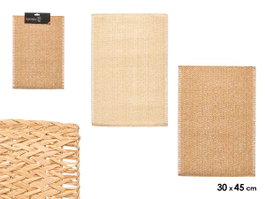 KINVARA Set de table rectangulaire en papier tressé Beige + Marron, lot de 24 pièces