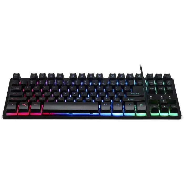 Acer GP.KBD11.01W Clavier Gaming AZERTY sans pavé numérique (TKL) à membrane avec rétroéclairage RGB, 3 zones lumineuses, pour Windows