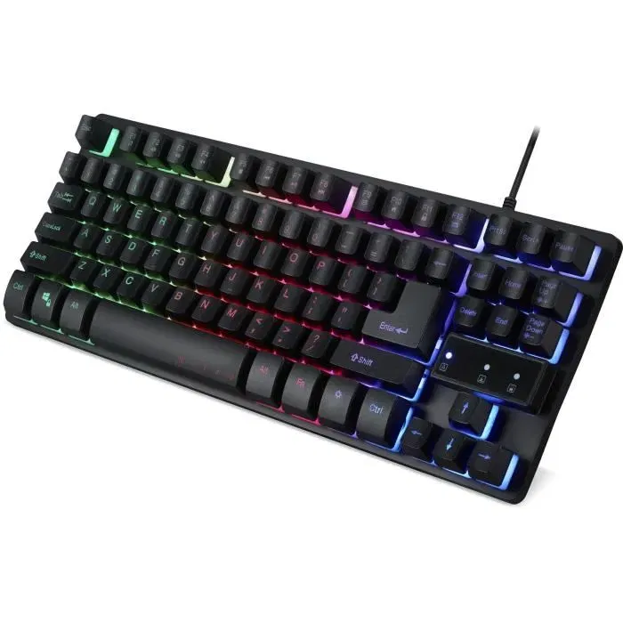 Acer GP.KBD11.01W Clavier Gaming AZERTY sans pavé numérique (TKL) à membrane avec rétroéclairage RGB, 3 zones lumineuses, pour Windows