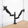 TooQ DB1427TN-B Support de Table pour 2 Écrans 17" à 32" Noir, Bras Articulé, Rotation, Inclinaison, VESA 75/100